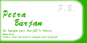 petra burjan business card